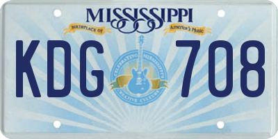 MS license plate KDG708