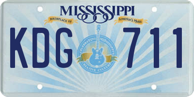 MS license plate KDG711