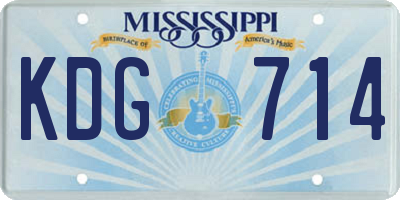 MS license plate KDG714