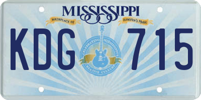 MS license plate KDG715