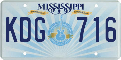 MS license plate KDG716