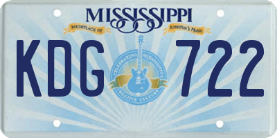 MS license plate KDG722
