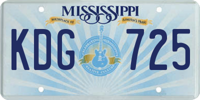 MS license plate KDG725
