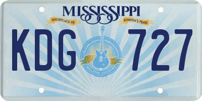 MS license plate KDG727