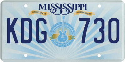 MS license plate KDG730