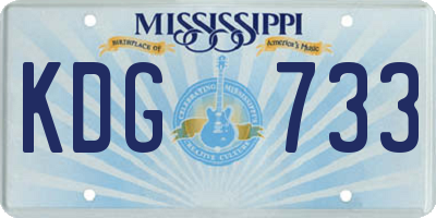 MS license plate KDG733