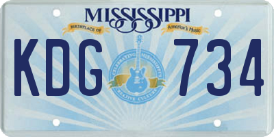 MS license plate KDG734