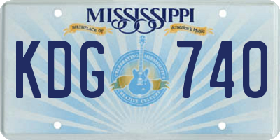 MS license plate KDG740