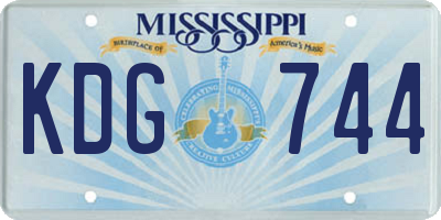 MS license plate KDG744