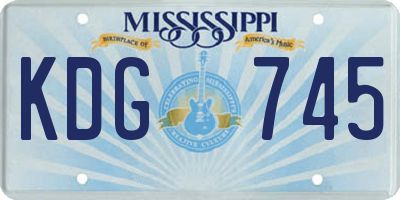 MS license plate KDG745