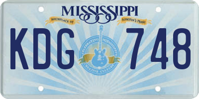 MS license plate KDG748