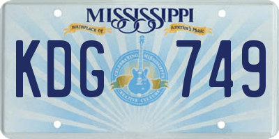 MS license plate KDG749