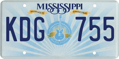MS license plate KDG755