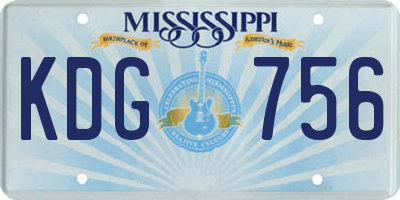 MS license plate KDG756