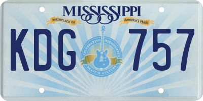 MS license plate KDG757