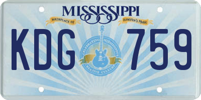 MS license plate KDG759