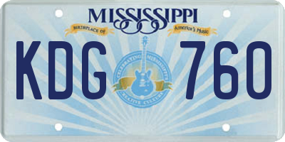 MS license plate KDG760