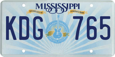 MS license plate KDG765