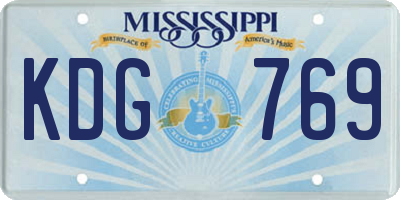 MS license plate KDG769