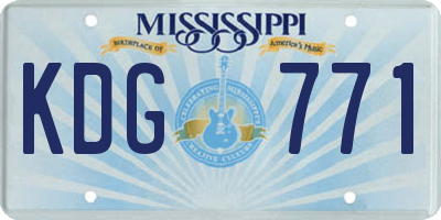 MS license plate KDG771