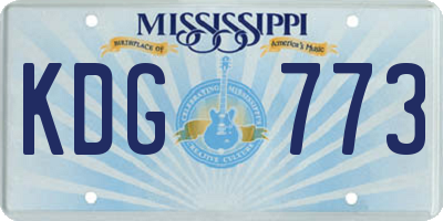 MS license plate KDG773