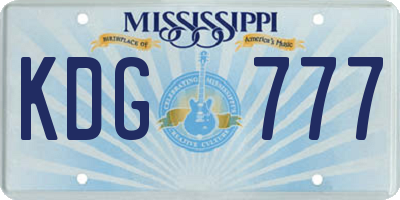 MS license plate KDG777