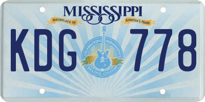 MS license plate KDG778