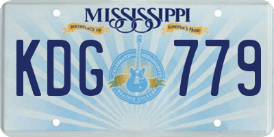 MS license plate KDG779