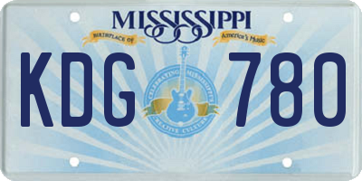 MS license plate KDG780