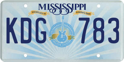 MS license plate KDG783
