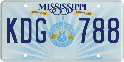 MS license plate KDG788