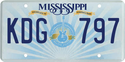MS license plate KDG797