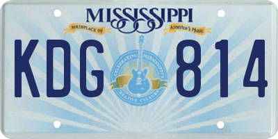 MS license plate KDG814
