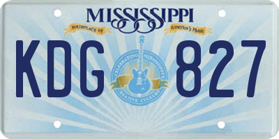 MS license plate KDG827