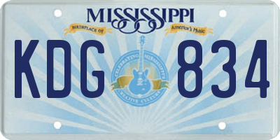 MS license plate KDG834