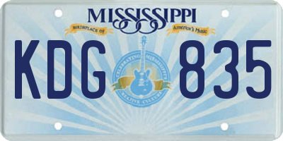 MS license plate KDG835