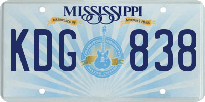 MS license plate KDG838