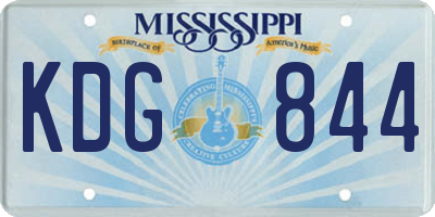 MS license plate KDG844