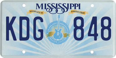 MS license plate KDG848
