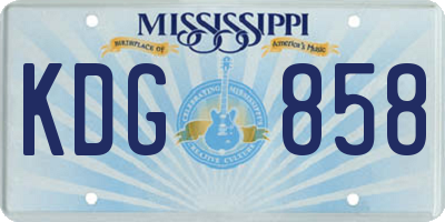 MS license plate KDG858