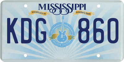 MS license plate KDG860