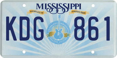 MS license plate KDG861