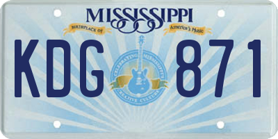 MS license plate KDG871
