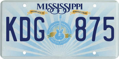 MS license plate KDG875