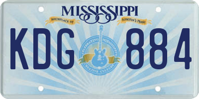 MS license plate KDG884