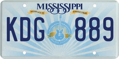 MS license plate KDG889