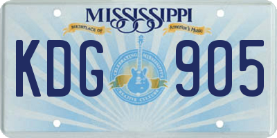 MS license plate KDG905