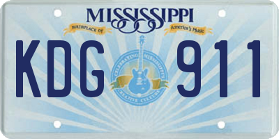 MS license plate KDG911