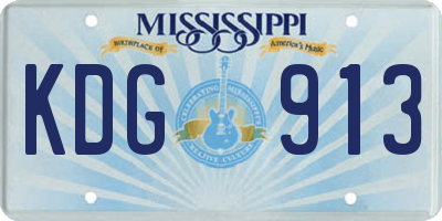 MS license plate KDG913