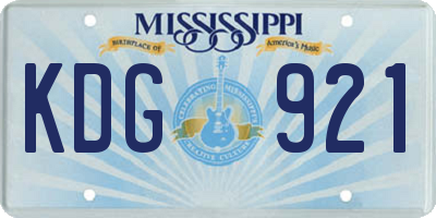 MS license plate KDG921